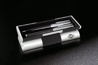 Długopisy - Wedo Wave 260351226 zestaw długopisów i długopisów w etui na prezenty, kolor czarny, chrom - miniaturka - grafika 1