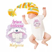 Body dla niemowląt - Body Niemowlęce Białe ŚPIĄCA KRÓLEWNA IMIĘ Wz 56 - miniaturka - grafika 1