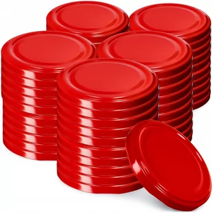 Metalowe wieczka do słoików Virbo 50 szt. 82mm czerwone - Pojemniki kuchenne - miniaturka - grafika 1