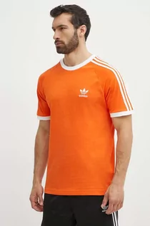 Koszulki męskie - adidas Originals t-shirt bawełniany męski kolor pomarańczowy z aplikacją IM9382 - grafika 1