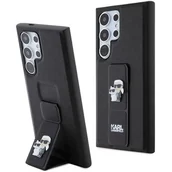 Etui i futerały do telefonów - Etui KARL LAGERFELD Gripstand Saffiano Karl&Choupette Pins do Samsung Galaxy S24 Ultra Czarny - miniaturka - grafika 1