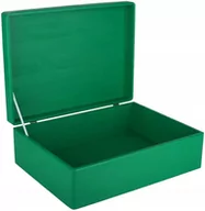 Pudełka i szkatułki - Drewniane pudełko skrzynka z wiekiem, 40x30x14 cm, zielone, do decoupage dokumentów zabawek narzędzi - miniaturka - grafika 1