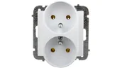 Gniazdka elektryczne - Elektro-Plast Gniazdko podwójne Sentia z uziemieniem białe - miniaturka - grafika 1