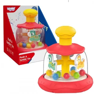 WOOPIE BABY Kolorowe Koniki Czerwona Bączek Karuzela - Karuzele dla niemowląt - miniaturka - grafika 1