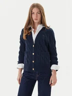 Swetry damskie - Tommy Hilfiger Kardigan WW0WW43089 Granatowy Regular Fit - miniaturka - grafika 1