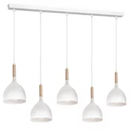 Lampy sufitowe - Luminex Noak 3711 lampa wisząca zwis 5x60W E27 biały/naturalny - miniaturka - grafika 1