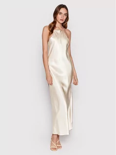 Sukienki - Calvin Klein Sukienka codzienna Liquid Shine Cami K20K203839 Beżowy Slim Fit - grafika 1