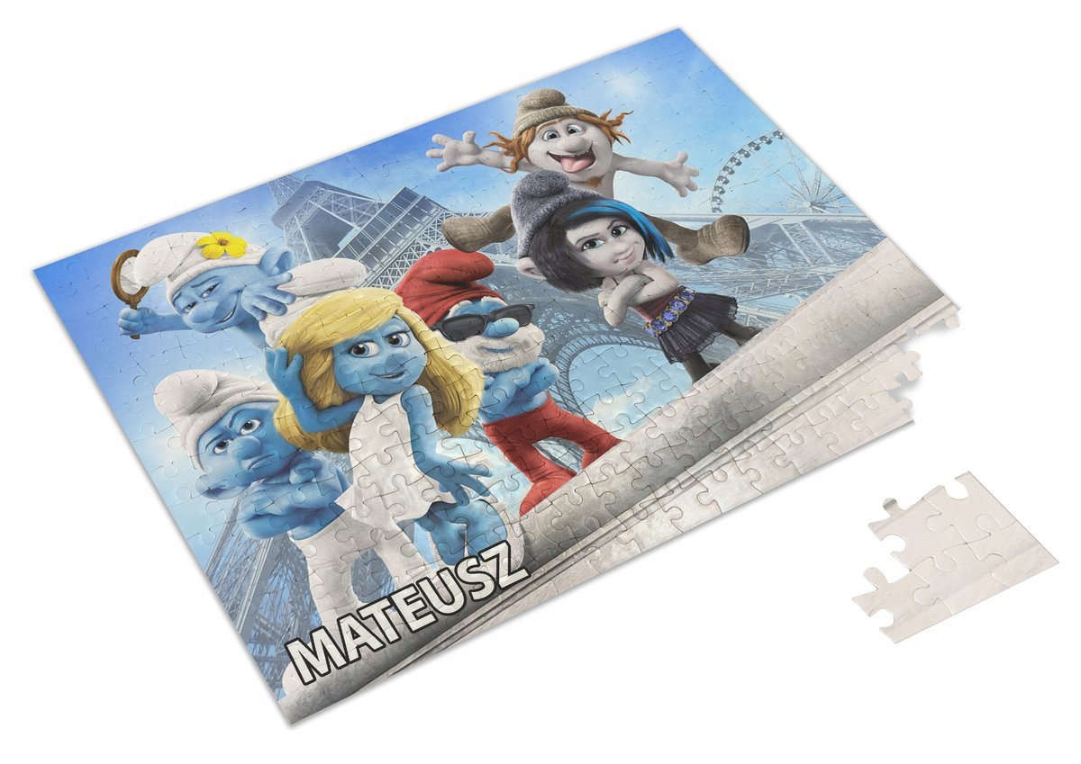 Puzzle SMERFY BAJKA A3 252 el z Nadrukiem Twoje IMIĘ + Pudełko 13