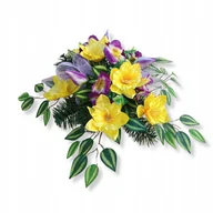 Sztuczne kwiaty - WIOSENNY STROIK NA CMENTARZ Wiązanka Wiosna Bratki Żonkile Tulipany - miniaturka - grafika 1