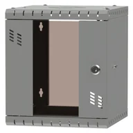 Szafy rack - Szafa wisząca Standard 10" 6U, 300mm, drzwi szklane, szara - miniaturka - grafika 1