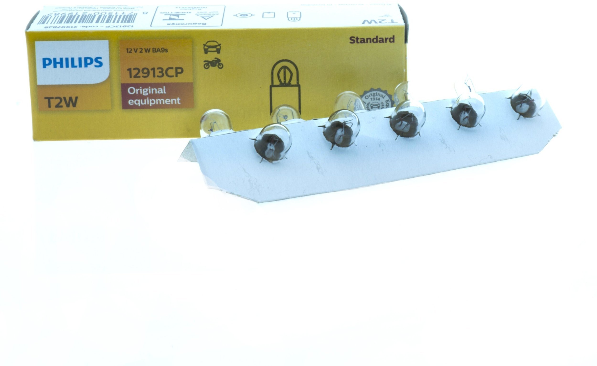 Philips PHILIPS ŻARÓWKA HALOGENOWA T2W DO WNĘTRZA 12V 2W BA9S ZESTAW 10 SZT