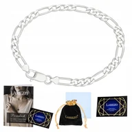 Bransolety męskie - Bransoletka Srebrna Męska Figaro Pełna Mocna Gruba Kuta 21cm Włoska 4,1mm - miniaturka - grafika 1