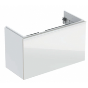 Szafki łazienkowe - GEBERIT GEBERIT 500.616.01.2 Dolna szafka pod umywalkę Acanto B90 z jedną szufladą i jedną szufladą wewnętrzną syfon oszczędzający przestrzeń biała - miniaturka - grafika 1