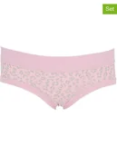 Majtki dla dzieci - COTONELLA Pełne majtki (3 pary) w kolorze jasnoróżowo-szaro-białym - miniaturka - grafika 1