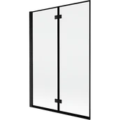 Parawany nawannowe - Mexen Mist parawan nawannowy 2-skrzydłowy lewy 120 x 150 cm, czarna ramka, czarny - 8A9-120-002-70-70-L - miniaturka - grafika 1