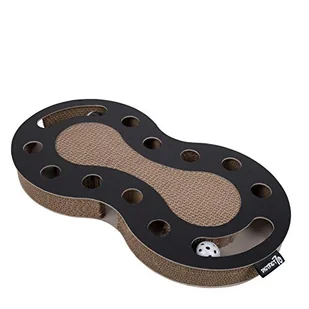 District 70 SNAKE deska do zdrapywania kotów 2 w 1 i zabawka do zdrapywania dla kotów, 54 x 28 x 6 cm, czarna - Drapaki dla kotów - miniaturka - grafika 1