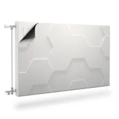 Dekoracje domu - Mata MAGNETYCZNA Na Grzejnik Białe Heksagony Abstrakcja 3D 90cm x 60cm - miniaturka - grafika 1