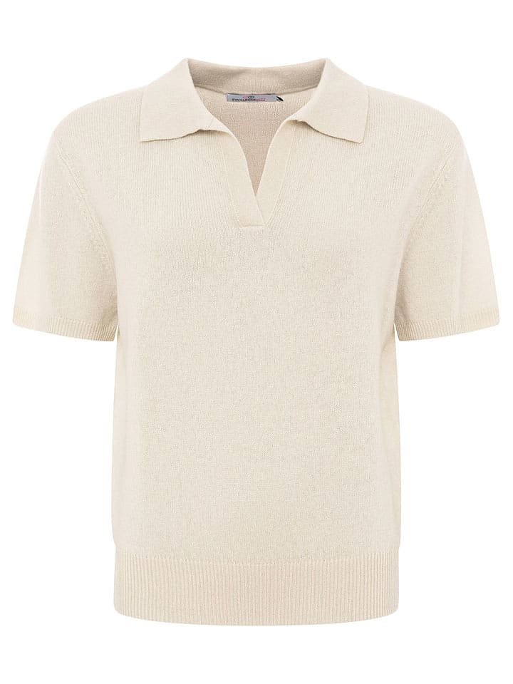 Zwillingsherz Kaszmirowa koszulka polo w kolorze beżowym