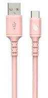 Kable USB - Kabel USB-USB C 1m silikonowy różowy - miniaturka - grafika 1