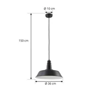 Lampy sufitowe - Lampa wisząca Lindby Laylan, czarny/biały, Ø 36 cm, metal - miniaturka - grafika 1