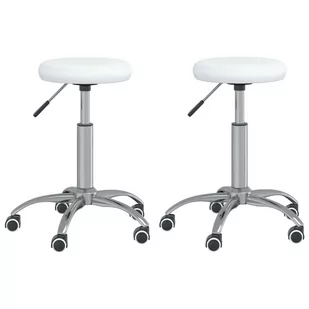 vidaXL Lumarko Obrotowe krzesła biurowe, 2 szt., białe, sztuczna skóra 333161 - Krzesła - miniaturka - grafika 1