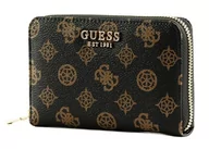 Portfele - GUESS Laurel SLG Medium Zip Around, damski portfel, jeden rozmiar, Logo Mocha, Taille unique - miniaturka - grafika 1