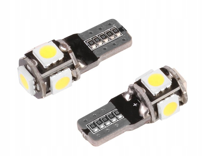Żarówki W5W 12V CANBUS 5x5050 SMD LED BIAŁA 2szt