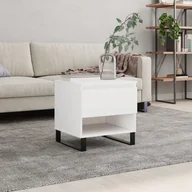 Ławy i stoliki kawowe - Stolik kawowy, biały, 50x46x50 cm, materiał drewnopochodny Lumarko! - miniaturka - grafika 1