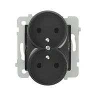 Gniazdka elektryczne - Polmark Gniazdo podwójne 2 x 2P + Z ROSA czarny - miniaturka - grafika 1