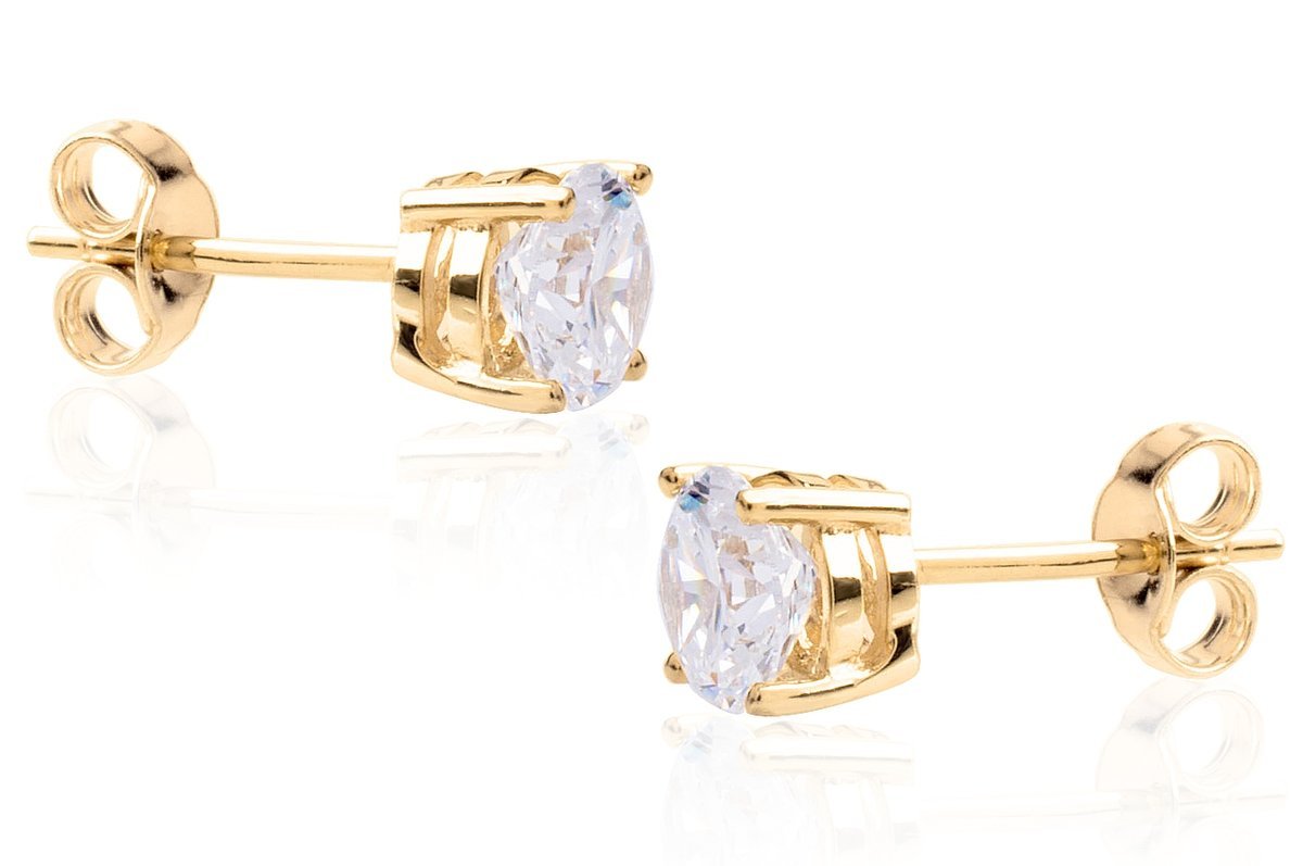 PIĘKNE DUŻE ZŁOTE KOLCZYKI Z CYRKONIĄ 333