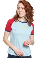 Koszulki i topy damskie - Wrangler T Shirt Damski Raglan Tee Angel Falls Blu W7N8F6B07-S - miniaturka - grafika 1