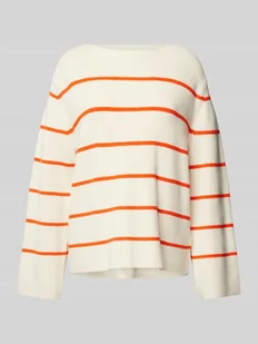 Sweter z dzianiny z dekoltem w łódkę model ‘BOSTON’ - Swetry damskie - miniaturka - grafika 1