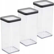 Pojemniki kuchenne - ROTHO ZESTAW 3 POJEMNIKÓW NA ŻYWNOŚĆ ARTYKUŁY SYPKIE 1,5L GRAFIT LOFT - miniaturka - grafika 1