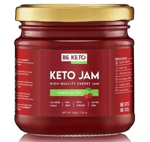 BeKeto Keto Dżem Doskonale wiśniowy 200g - Dżem - miniaturka - grafika 1
