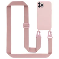 Etui i futerały do telefonów - Łańcuszek Etui Do Apple iPhone 12 / 12 PRO Pokrowiec w LIQUID RÓŻOWY Silicone TPU Obudowa Ochronny Cadorabo - miniaturka - grafika 1