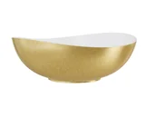 Wanny - Besco Wanna wolnostojąca Siya Glam 160x92 cm odlew mineralny złoty klik-klak chrom WMD-160-SZ - miniaturka - grafika 1