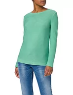 Swetry damskie - TOM TAILOR Damski Sweter z dzianiny z bawełny organicznej 1016350, 25986 - Soft Leaf Green, XL - miniaturka - grafika 1