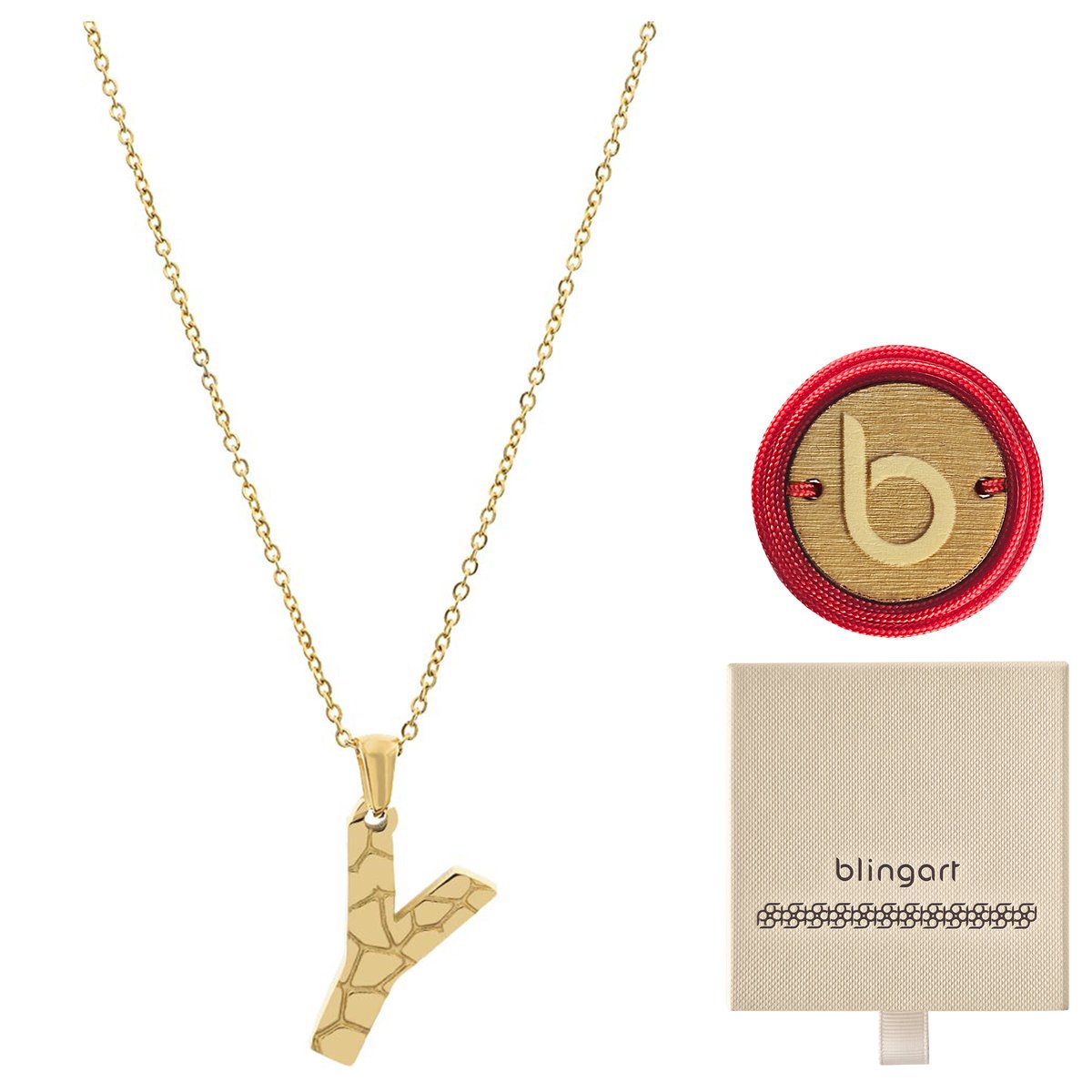 Naszyjnik łańcuszek celebrytka pozłacany z literą