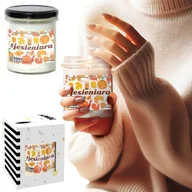 Świece - Naturalna świeca sojowa #JESIENIARA o zapachu pieczonego ciasta w szklanym naczyniu, prezent dla najbliższych, 300ml, na chłodne jesienne wieczory - miniaturka - grafika 1