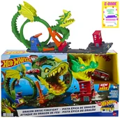 Zabawki konstrukcyjne - HOT WHEELS CITY TOR SAMOCHODOWY PĘTLA SMOKA REMIZA STRAŻACKA + WÓZ STRAŻACKI + EBOOK - miniaturka - grafika 1