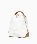 Plecaki - PUCCINI Biały logowany plecak damski ze skóry ekologicznej - miniaturka - grafika 1