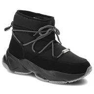 Śniegowce damskie - Czarne Śniegowce Big Star Modne Ocieplane Buty Damskie - miniaturka - grafika 1