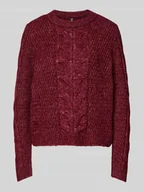 Swetry damskie - Sweter z dzianiny o kroju regular fit z dodatkiem wełny model ‘NINA’ - miniaturka - grafika 1