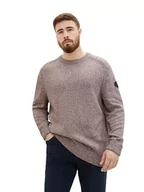 Swetry męskie - TOM TAILOR Sweter męski plus size, 34234 - Blue Orange Mouline, 3XL Duże Rozmiary - miniaturka - grafika 1