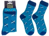 Skarpetki męskie - Skarpetki w Samoloty dla Miłośnika Podróży - rozmiar 42-46 - miniaturka - grafika 1