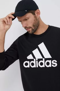 Bluzy męskie - adidas bluza męska kolor czarny wzorzysta - grafika 1