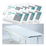 Kosmetyczne akcesoria jednorazowe - Prześcieradło jednorazowe 77cm x 210cm białe podfoliowane 54g MedixPro 40szt - miniaturka - grafika 1