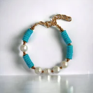 Bransoletki - Bransoletka : kolekcja summer ocean : PERŁY & LAWA turkusowa - miniaturka - grafika 1