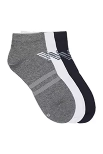 Emporio Armani Męskie skarpety do sneakersów na co dzień, 3-pak, Biały/melanżowy szary, Large - Skarpetki damskie - miniaturka - grafika 1