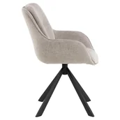 Krzesła - Carrie krzesło stołowe z podłokietnikami tkanina brązowa. - miniaturka - grafika 1